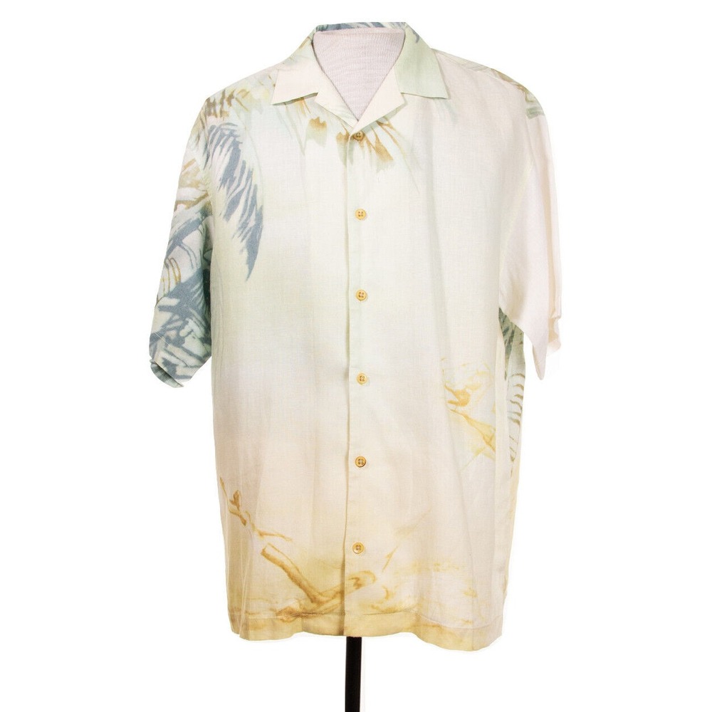 Tommy Bahama Paradise Mens M Floral Beach Camp‎ Hawaiian 100% Linen Shirt